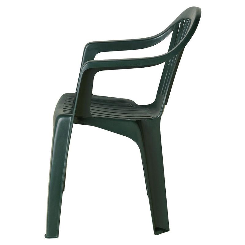 Silla Respaldo Bajo Resina Monobloc, Color Verde, Modelo Lyra_2