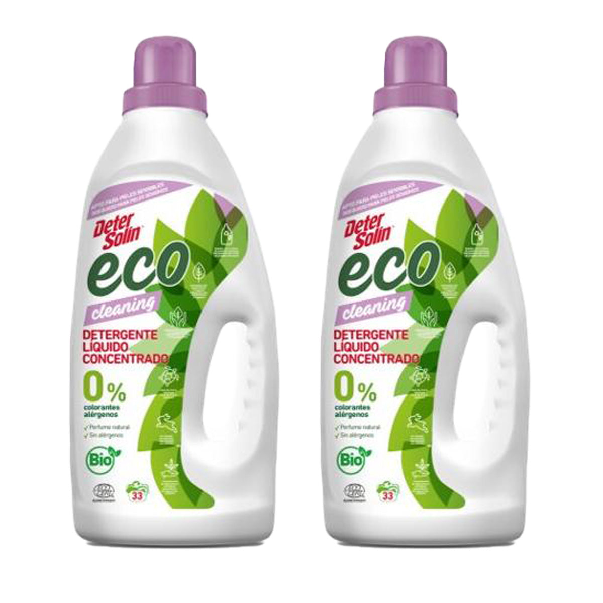 Embalagem de 2 Detersolin Mimidu ECO 33D Detergente Líquido Concentrado
