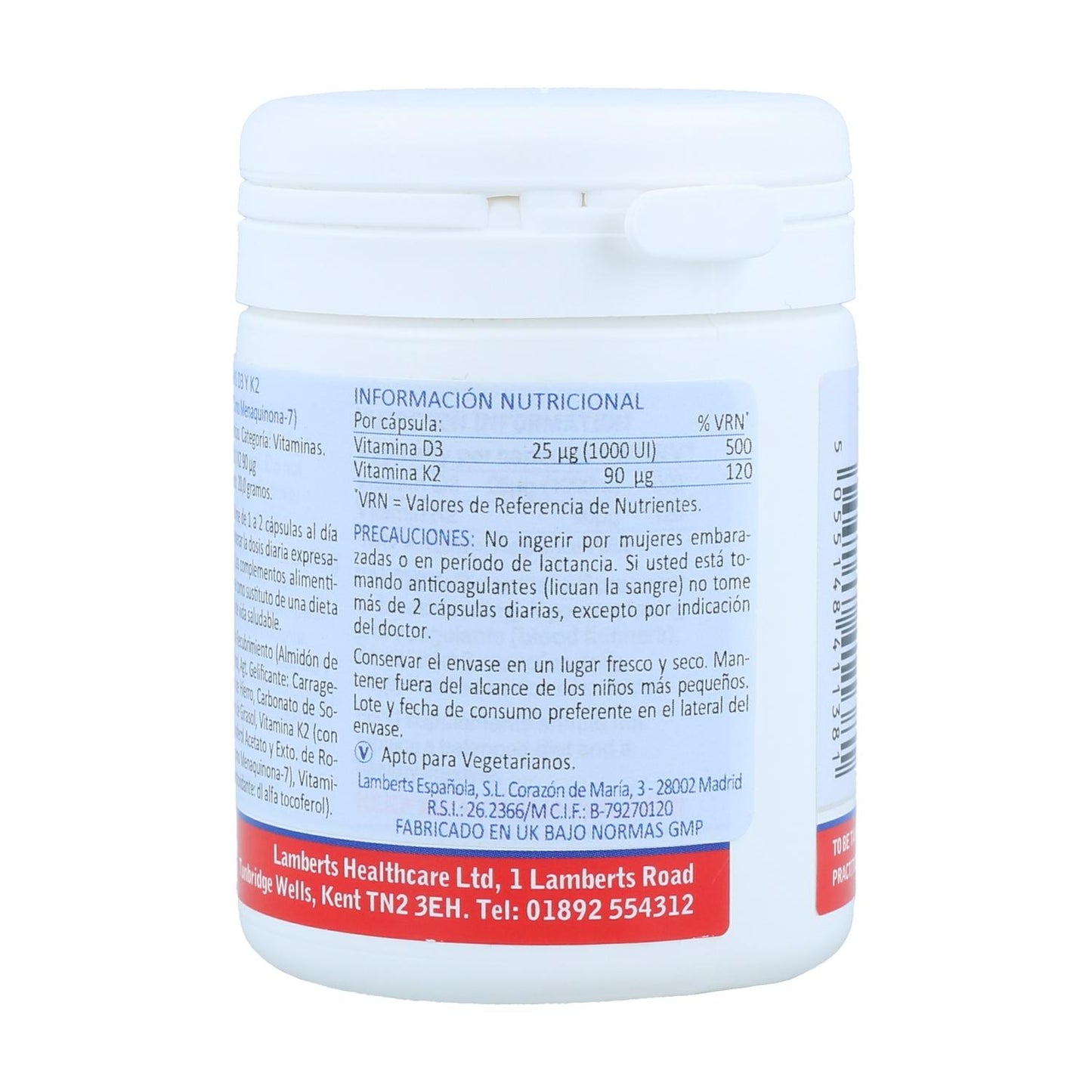 Vitamina D 3 1000 UI e Vit K2 90 Ug, Lamberts