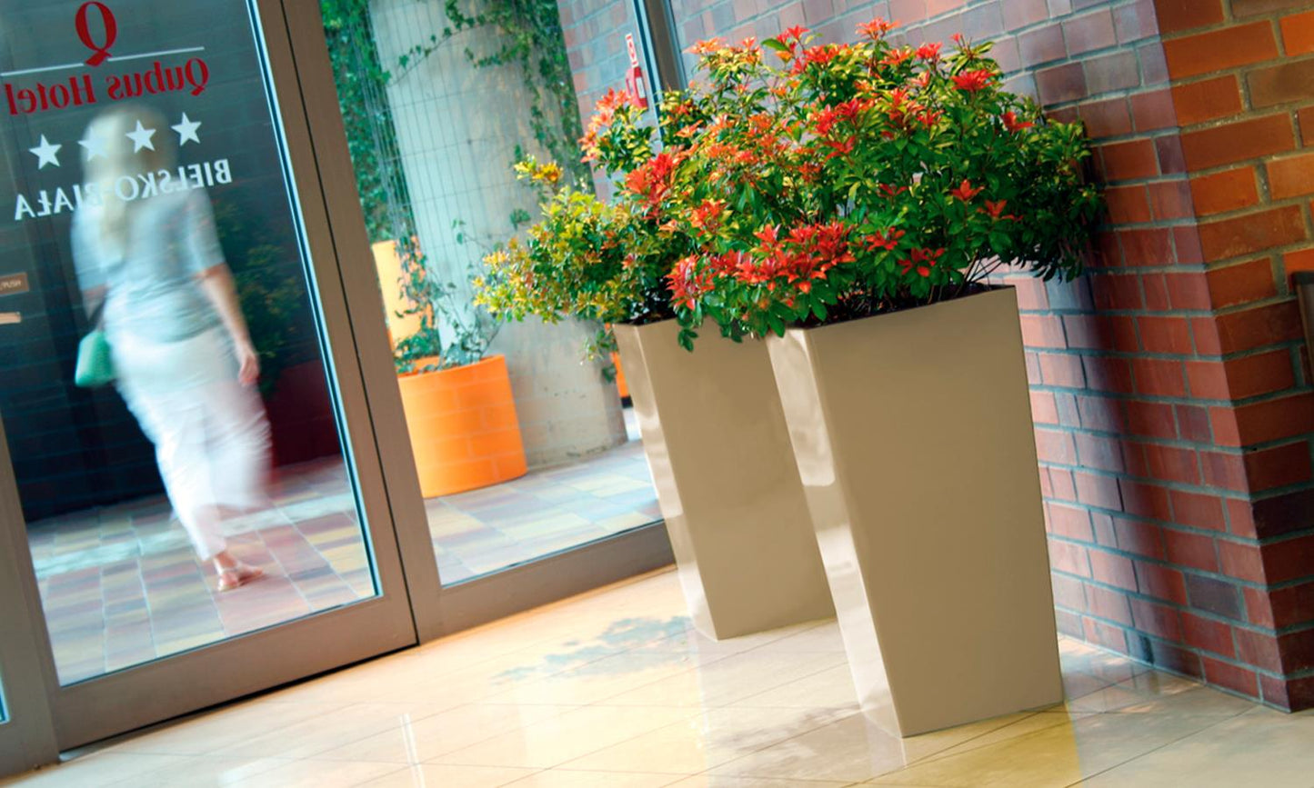 Maceta Alta 19 L Prosperplast Urbi Square De Plástico Con Depósito En Color Blanco, 45 (alto) X 24 (ancho) X 24 (profundo) Cms