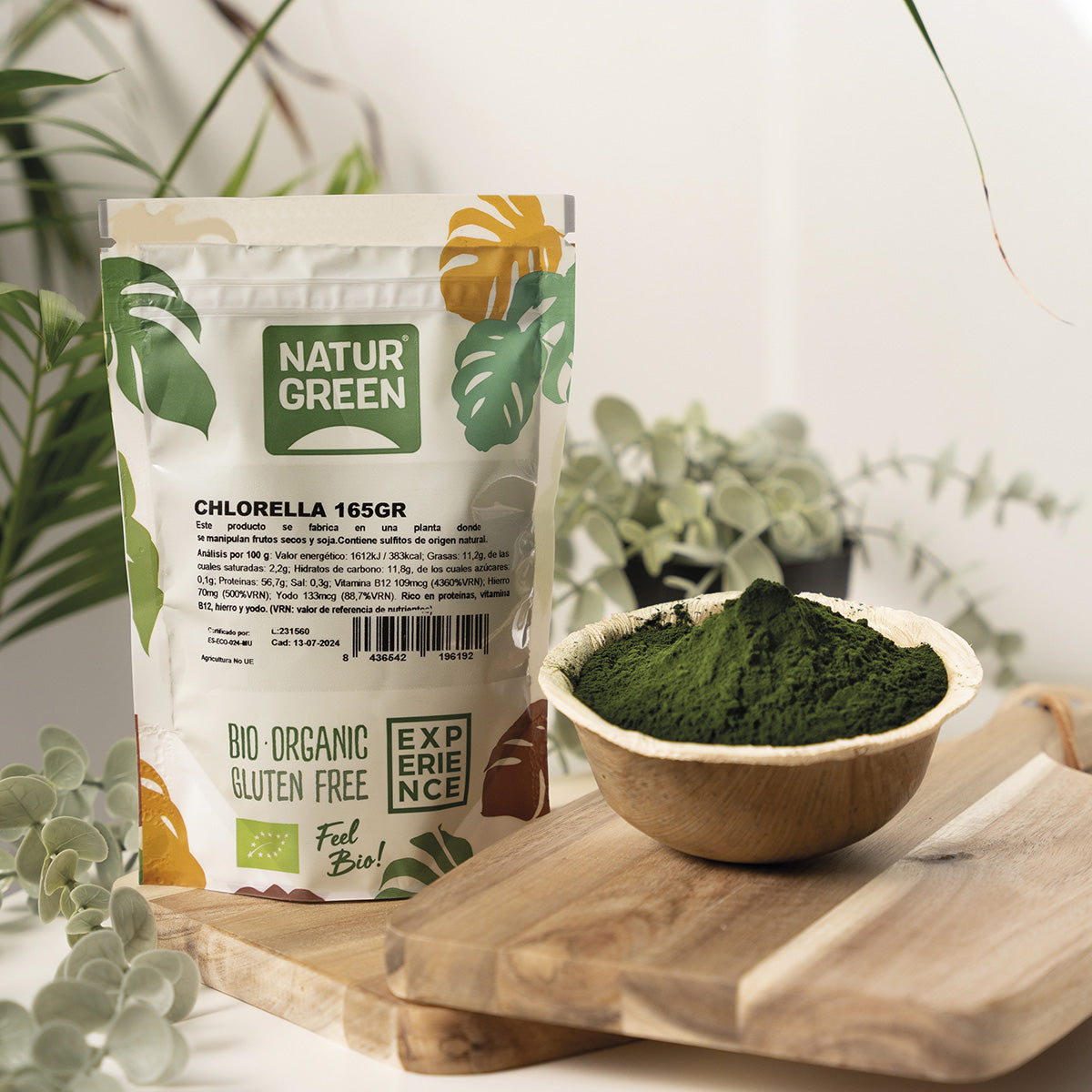 Pó de spirulina Naturgreen, 175 g.