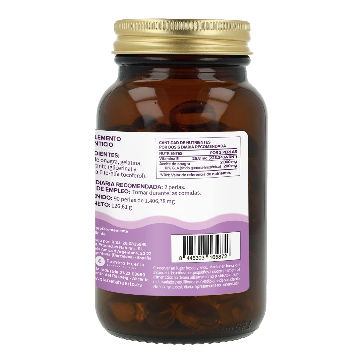 Óleo de Onagra 1000 mg Planeta Huerto 90 pérolas