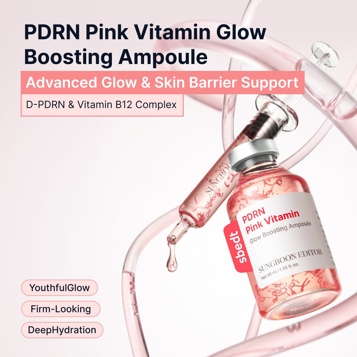 Pink PDRN Glow Boosting Ampoule Sungboon Editor 40 ml