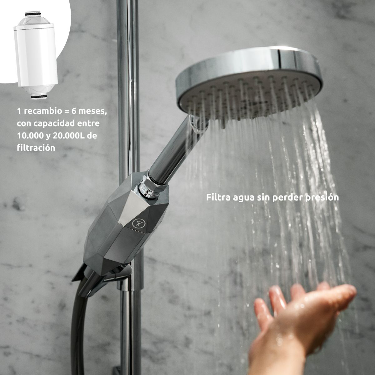 Embalagem de 2 cartuchos de filtro de chuveiro ShowerPro Diamond Tappwater