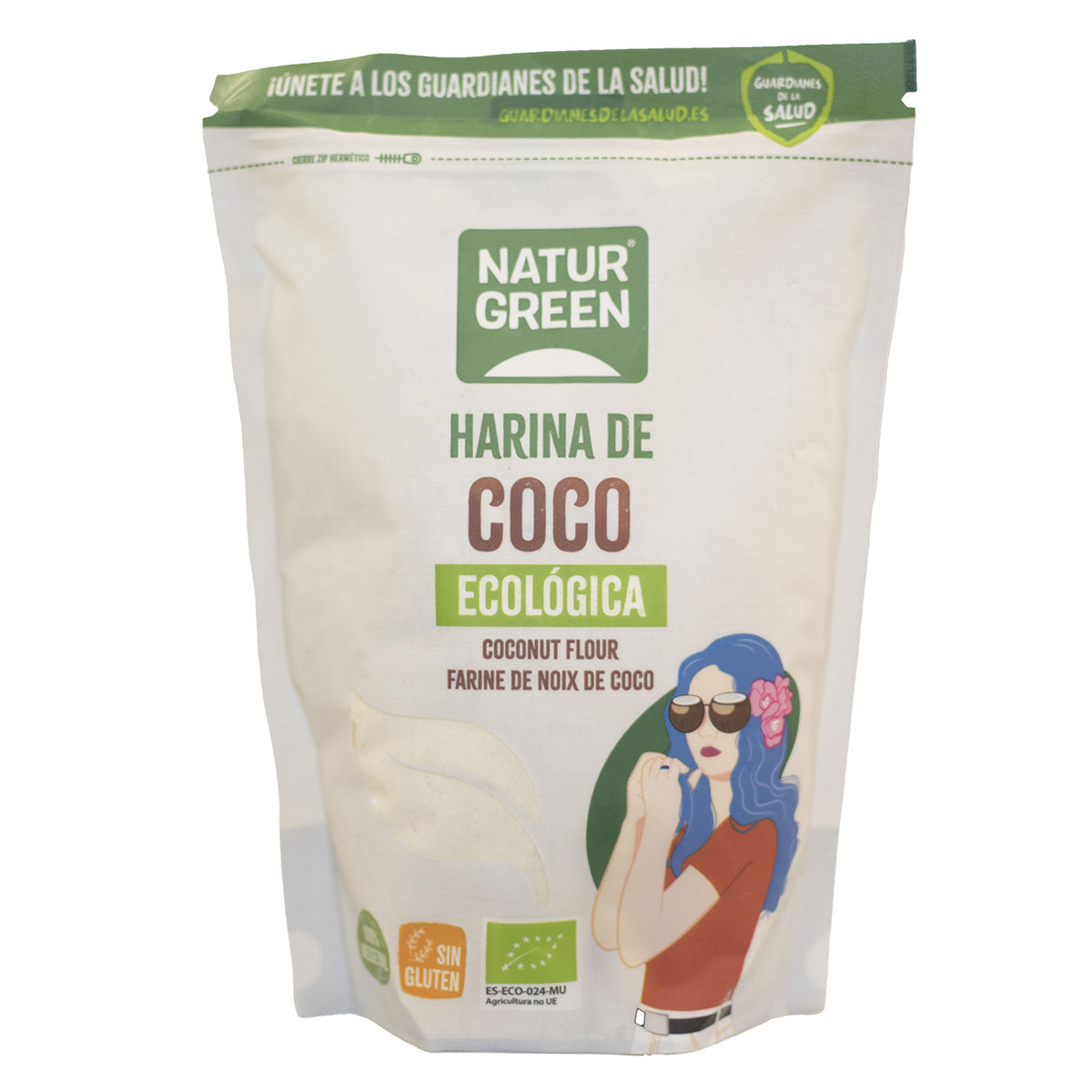 Embalagem de 2 Farinhas de Coco Biológicas Sem Glúten NaturGreen 500 g