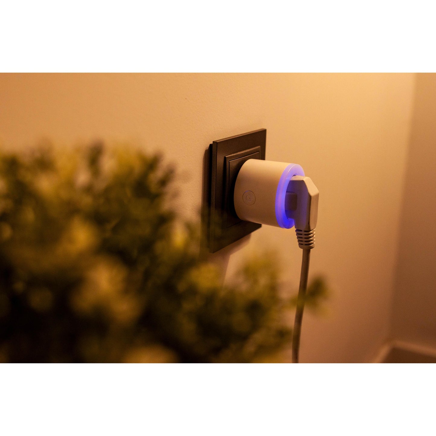 Energeeks Smart Wi-Fi Plug com luz noturna multicolorida e medidor de energia