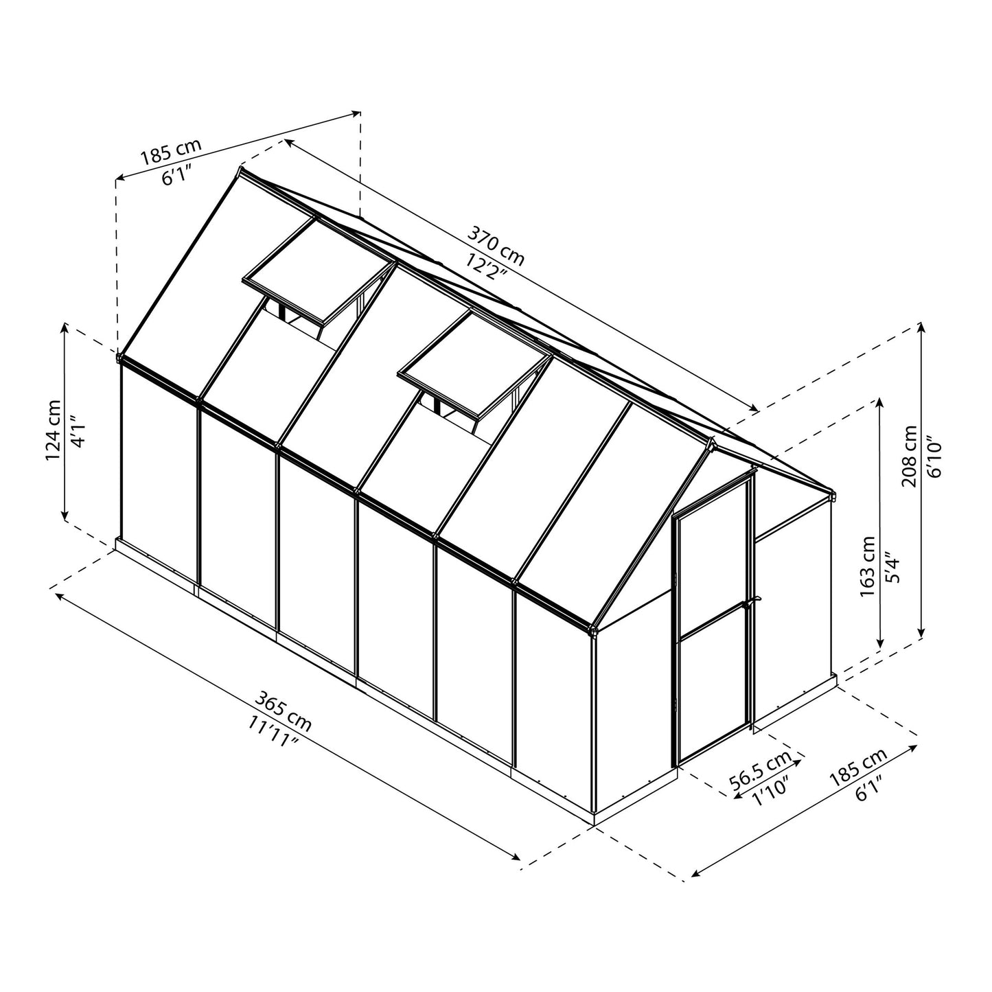 Estufa Mythos 370x185 cm Prata