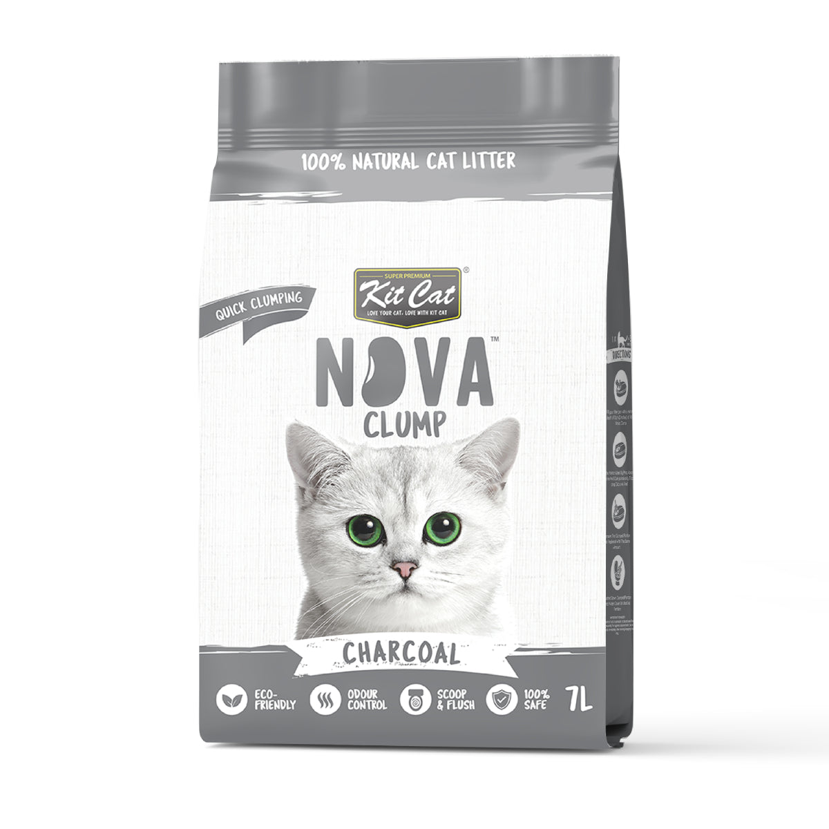 Kit Cat Nova Pack Ahorro Control Olores 12 - (6 Green Tea - 6 Charcoal) 7 L Arena Vegetal para gatos