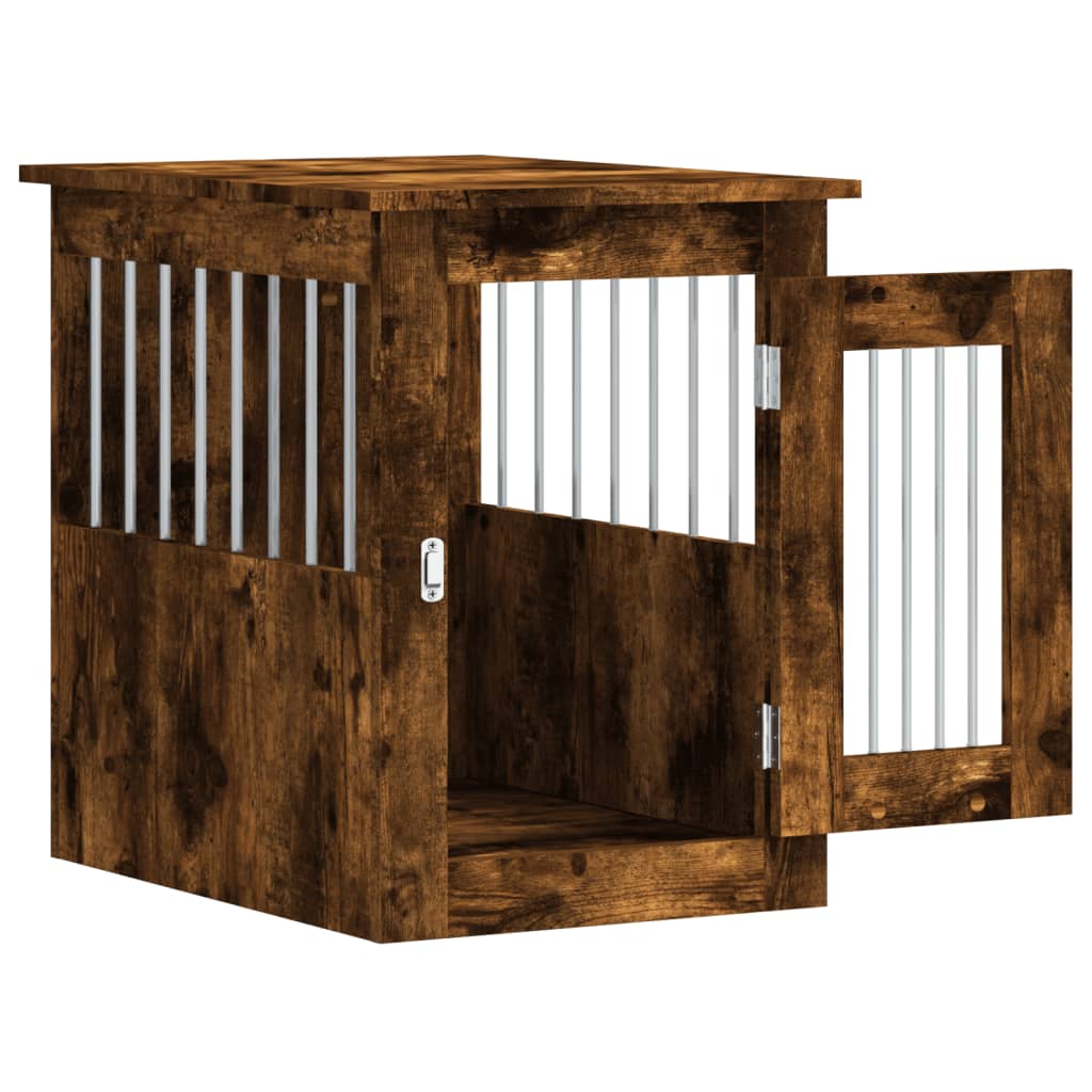 Jaula Para Perros Madera Ingeniería Roble Ahumado 45x62x59 Cm_5