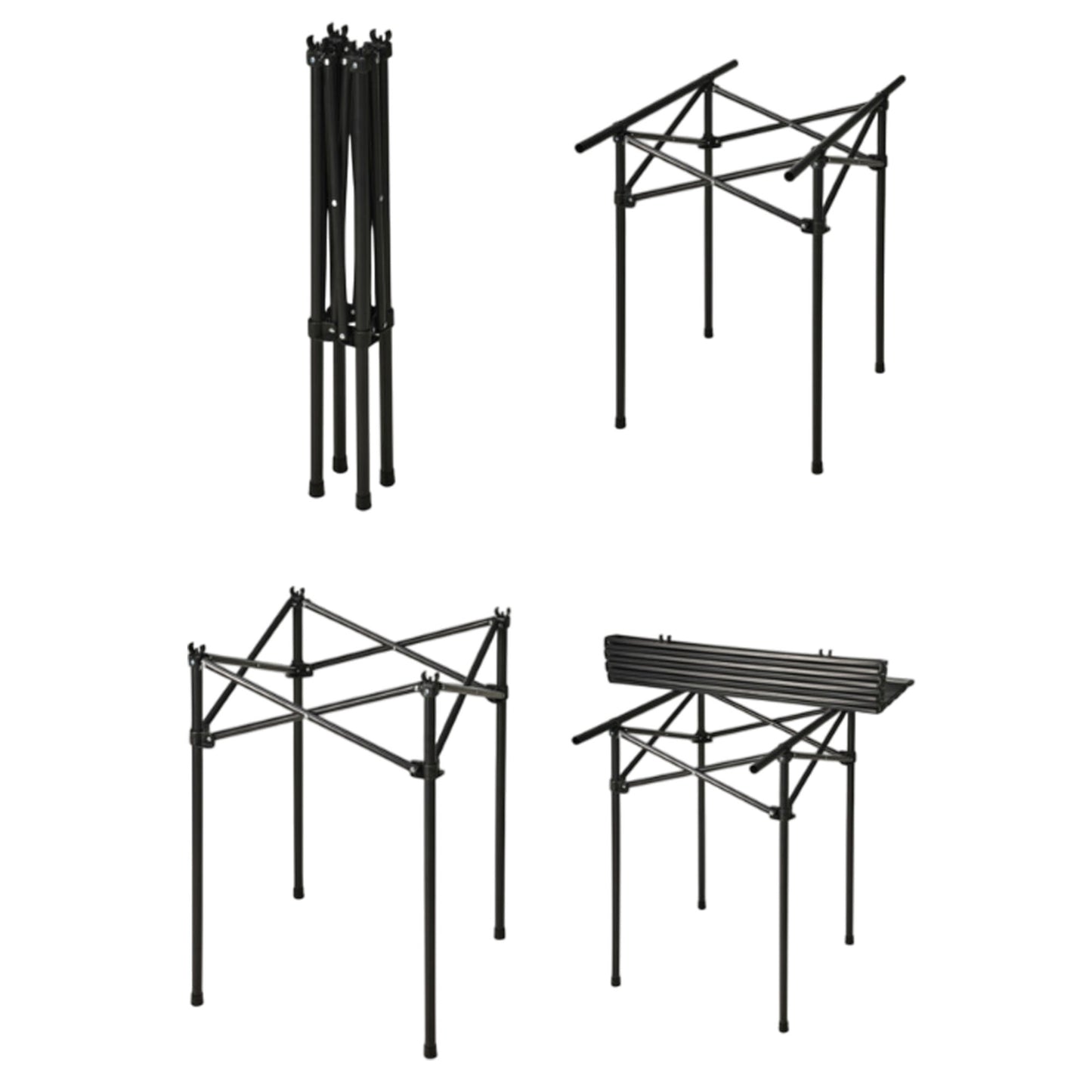 Well Home Mesa Plegable En Metal Color Negro 70x70x69cm_4