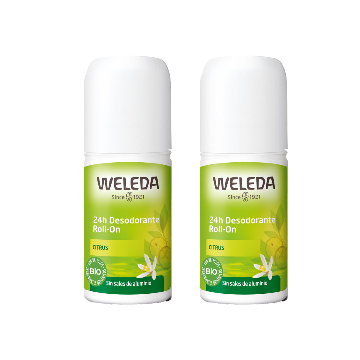 Embalagem de 2 Desodorizantes Citrus Weleda Roll-On 50 ml