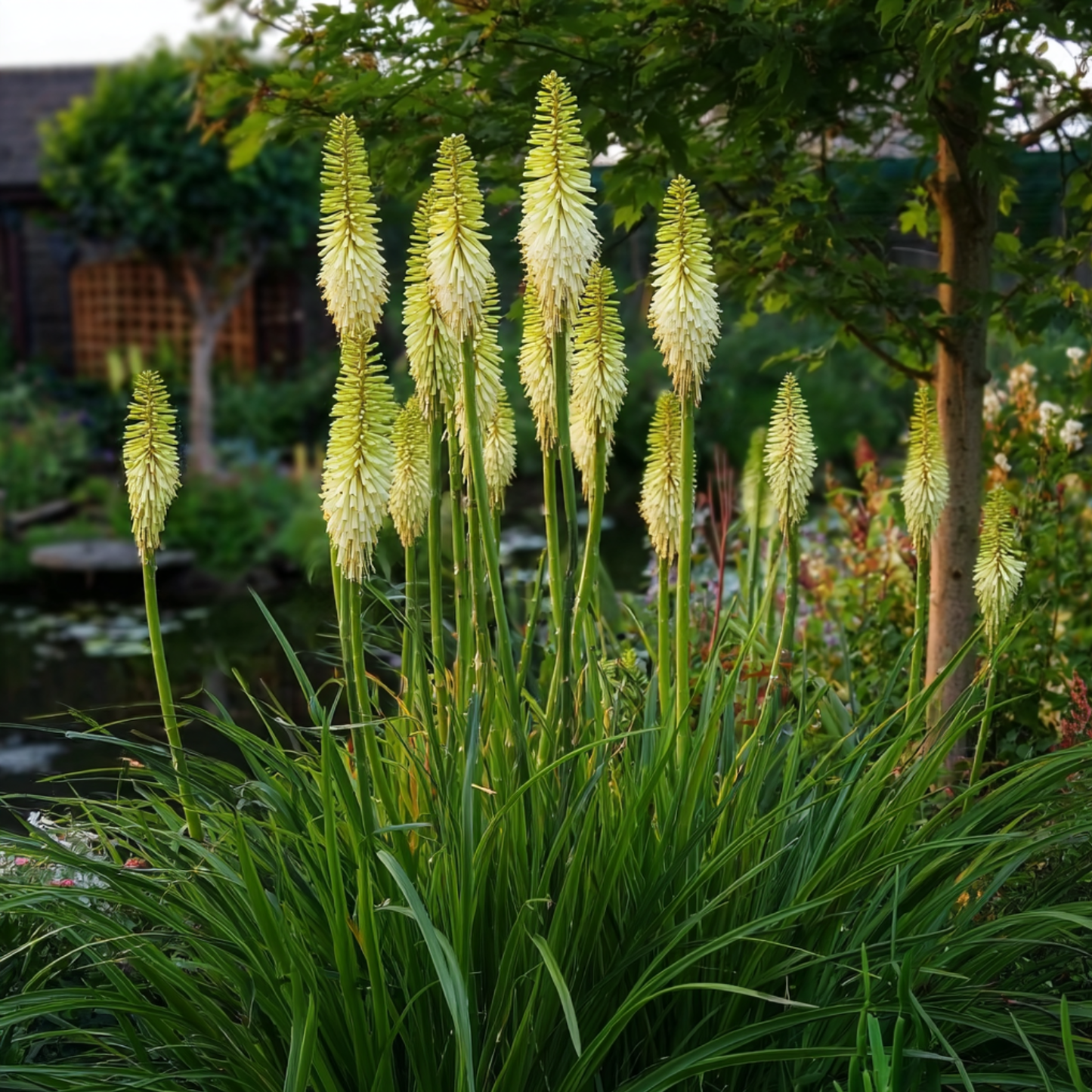 Flecha De Fuego - 3 Pzs - Tritoma Kniphofia 'ice Queen' - Cepellones - Blanco_4