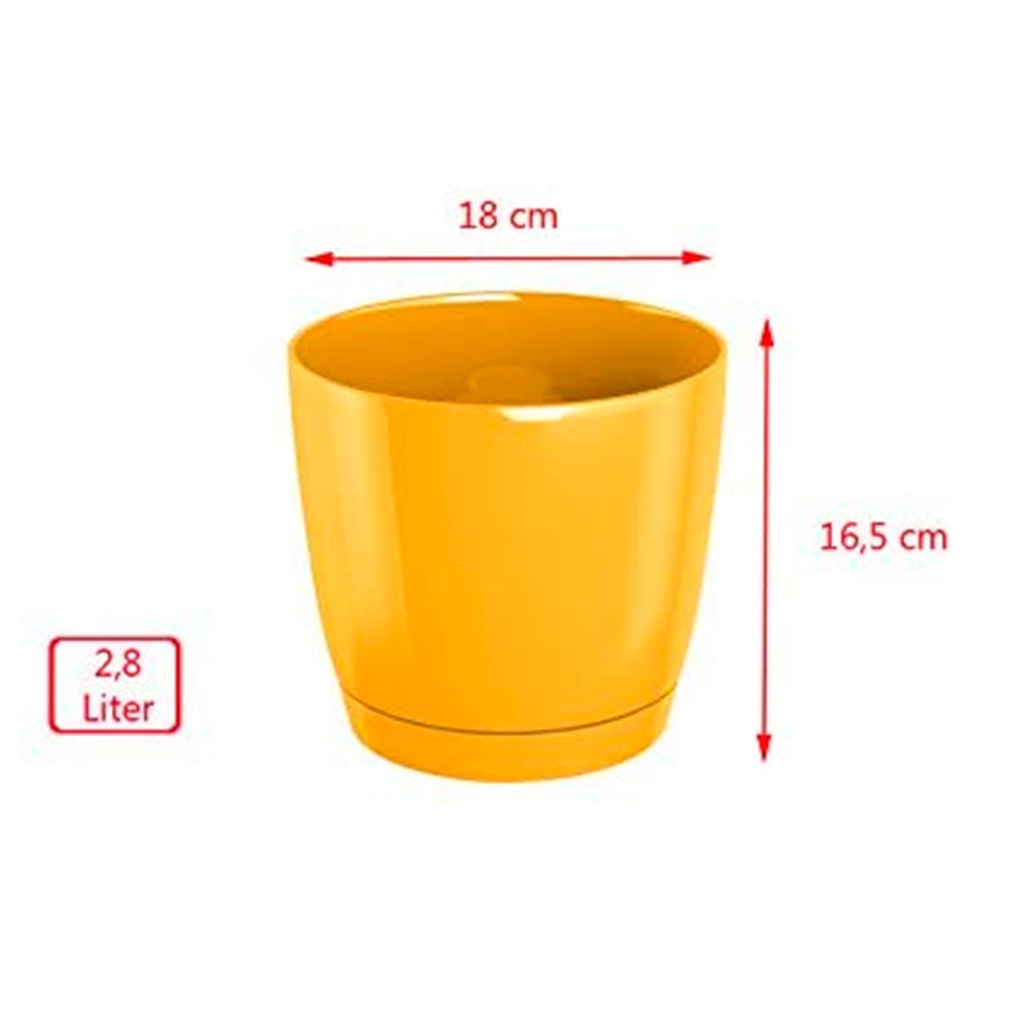 Maceta Redonda De Plastico Coubi Round P En Color Cafe Con Leche 18 (largo) X 18 (ancho) X 16,5 (altura) Cm_3