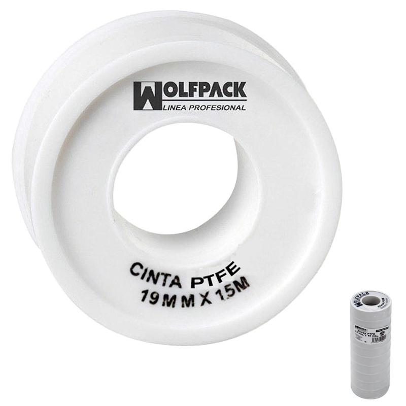 Cinta Ptfe Wolfpack 19 Mm. X 15 M. (paquete De 10 Rollos)_0