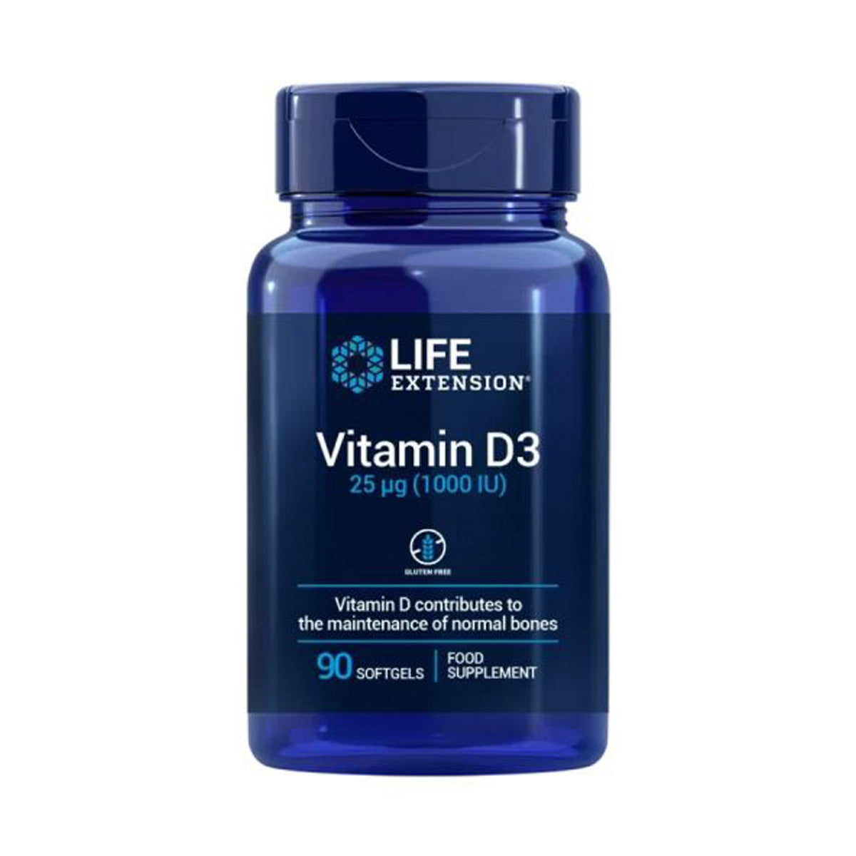 Vitamina D3 25 mcg (1000 UI), Life Extension 90 esferas