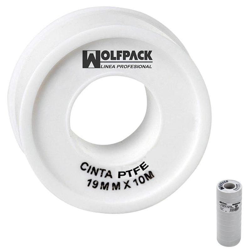 Cinta Ptfe Wolfpack 12 Mm. X 10 M. (paquete 10 Rollos)