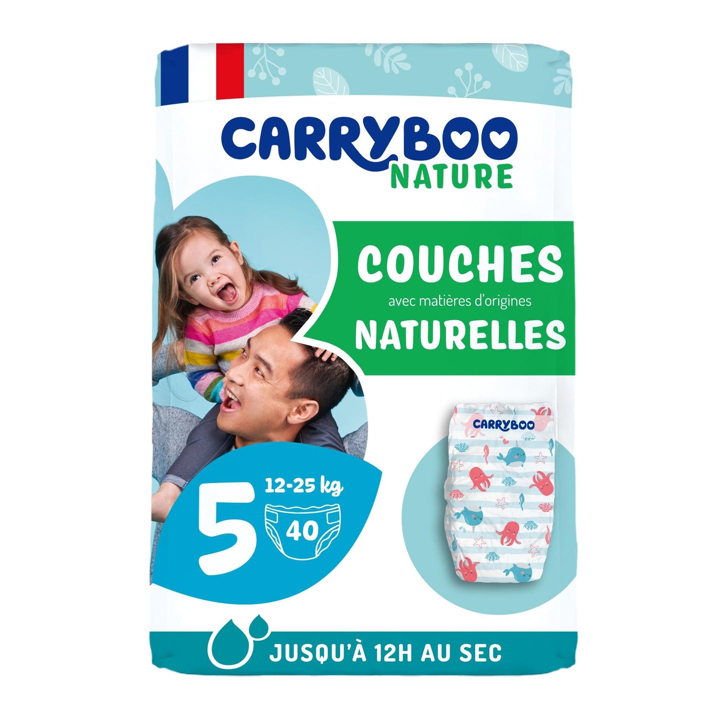 Fraldas Carryboo Nature Fraldas e fraldas naturais, tamanho 5 (12-25 kg)