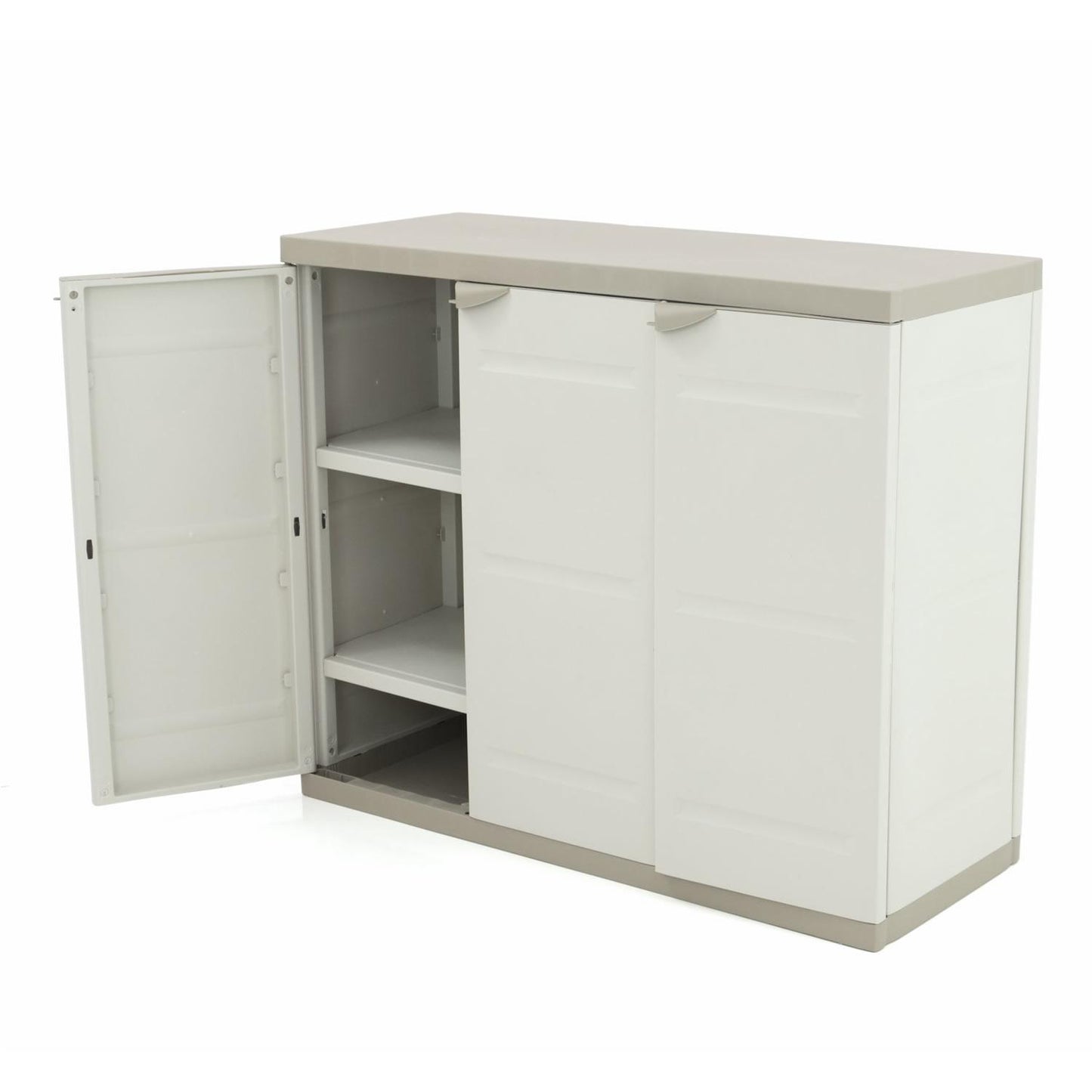 Meio roupeiro com 3 portas 105 cm Titânio Plastiken Bege