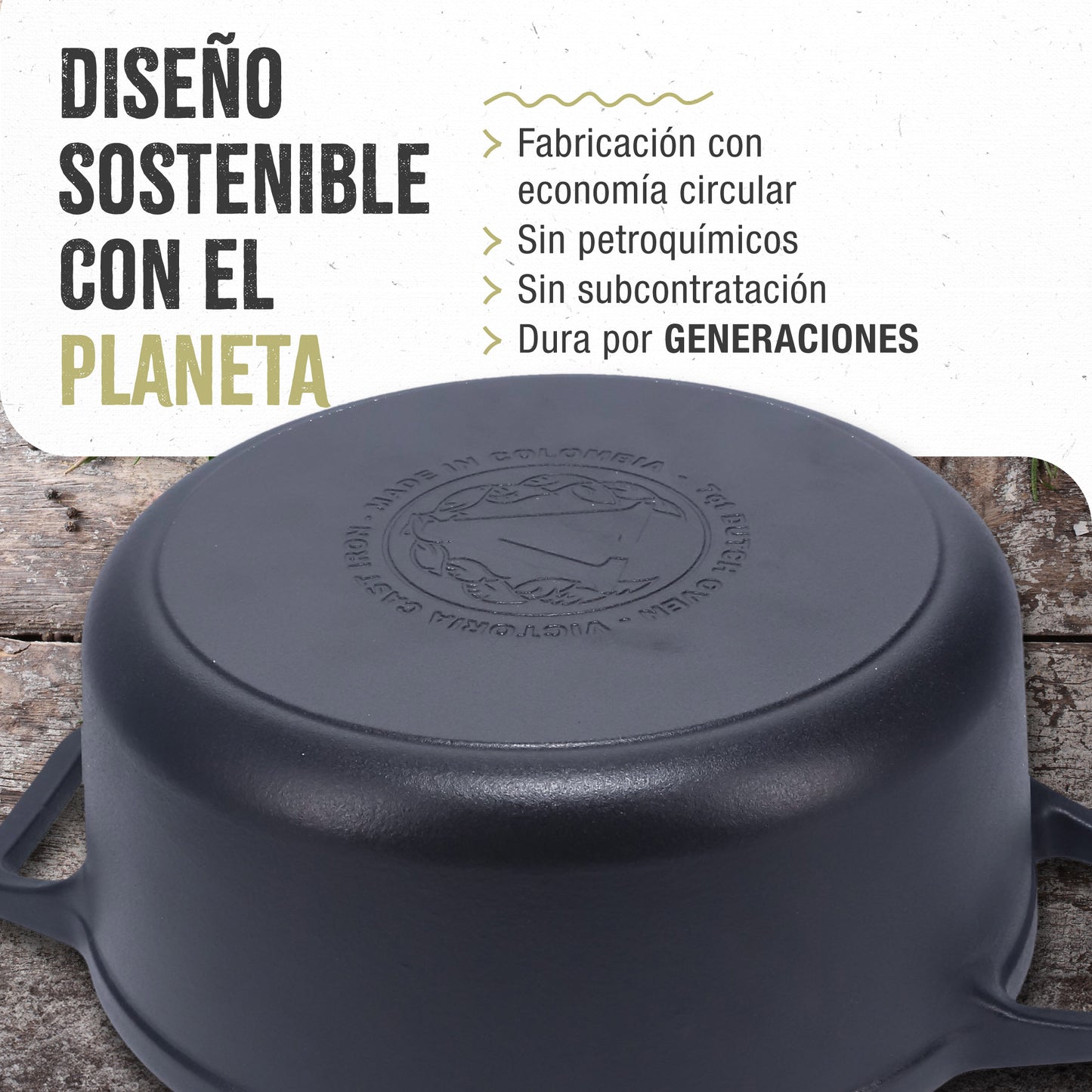 Victoria Horno Holandés Olla Inducción Hierro Fundido Curado 27cm, Cocotte 5,7l, Sin Ptfe Ni Pfoa, 33811, Negro_5