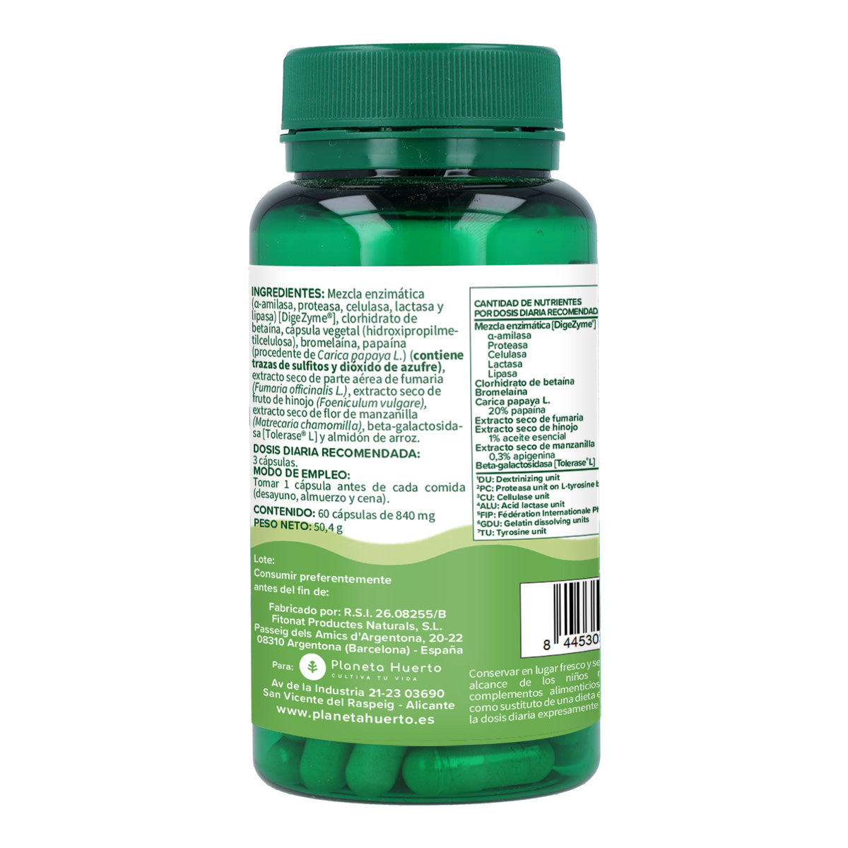 Planeta Huerto Enzimas Digestivas 60 Cápsulas