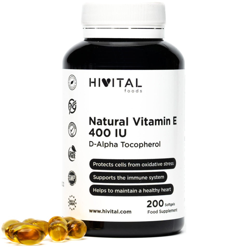 Vitamina E Natural 400 UI Hivital 200 pérolas