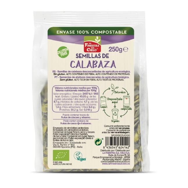 Sementes de Abóbora La Finestra Sul Cielo 250 g