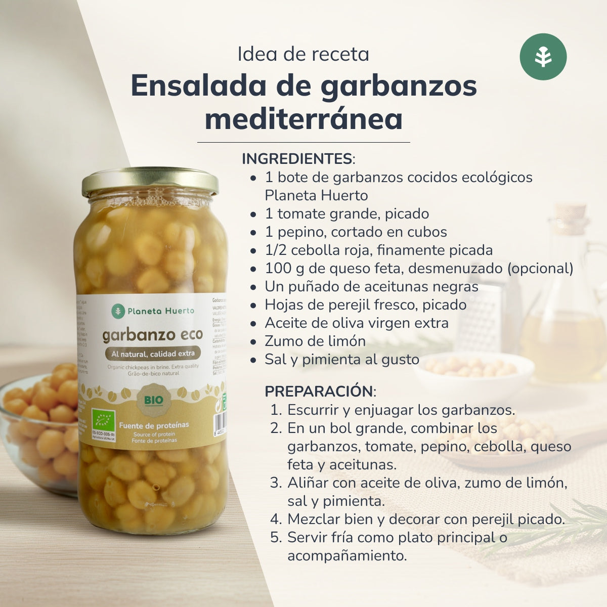 Grão de bico cozido ECO Planeta Huerto 400 g