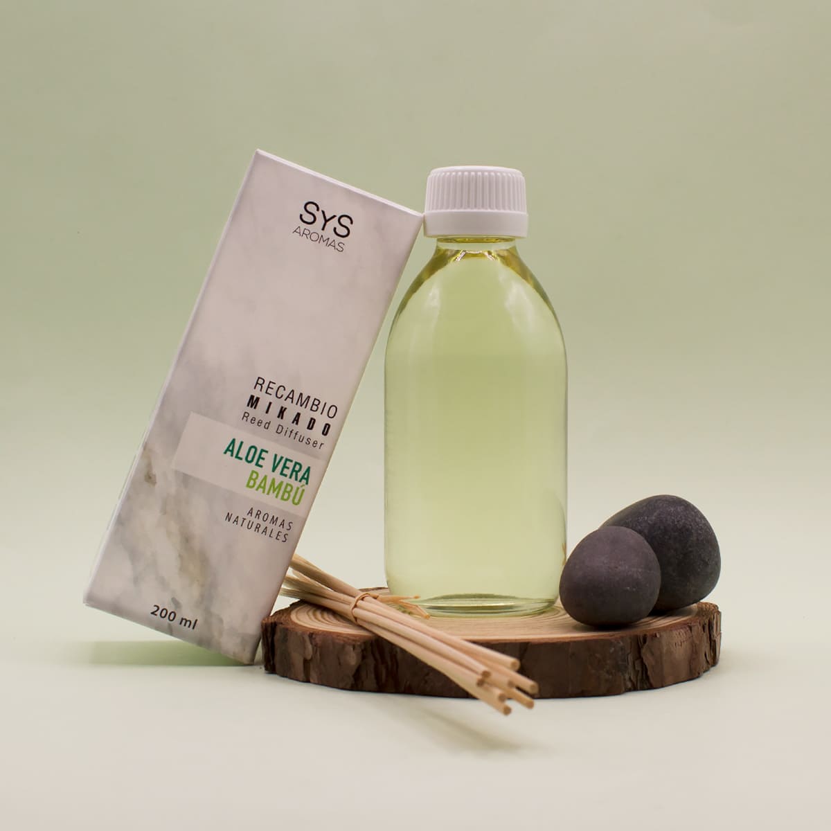 Recambio Mikado Aloe Vera-Bambú Mármol SYS Aromas 200 ml | Con Palos | Aroma Fresco y Herbal | Relajante_4