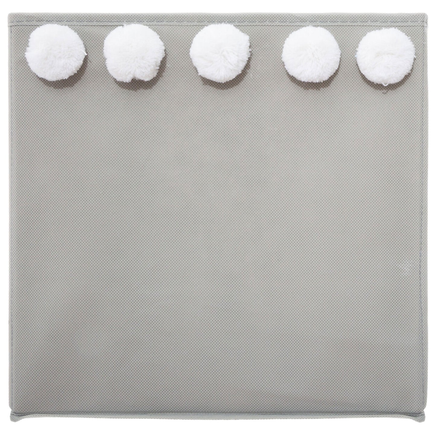 Caja De Almacenamiento Infantil Con Pompones Color Gri30 X 29 X 29cm_1