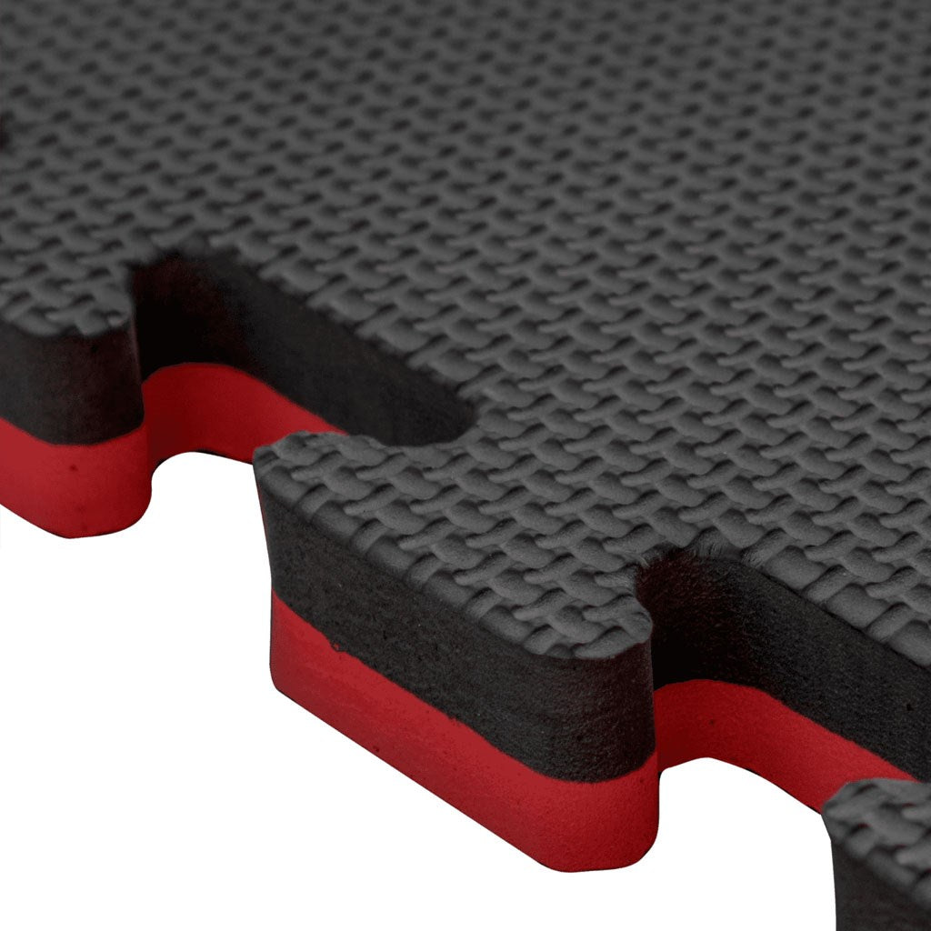 Tatami Puzzle 2,5cm 100x100cm – Superficie T Negro/rojo