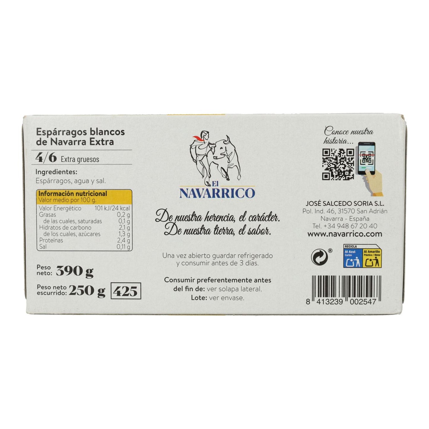 Espargos incríveis El Navarrico 4/6 FR DO Lata 425 ml