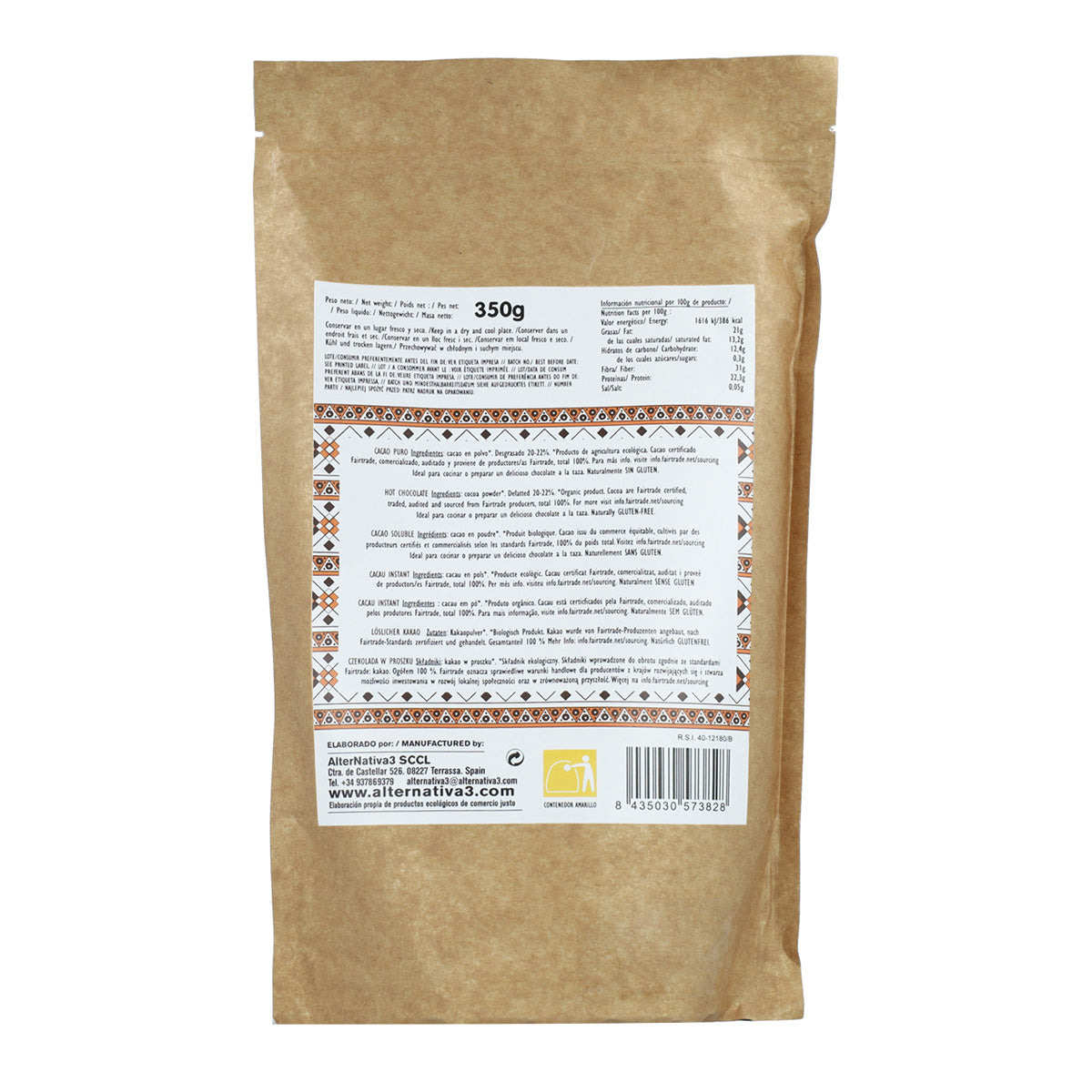 Alternativa ao Cacau Biológico Puro Premium 350 g