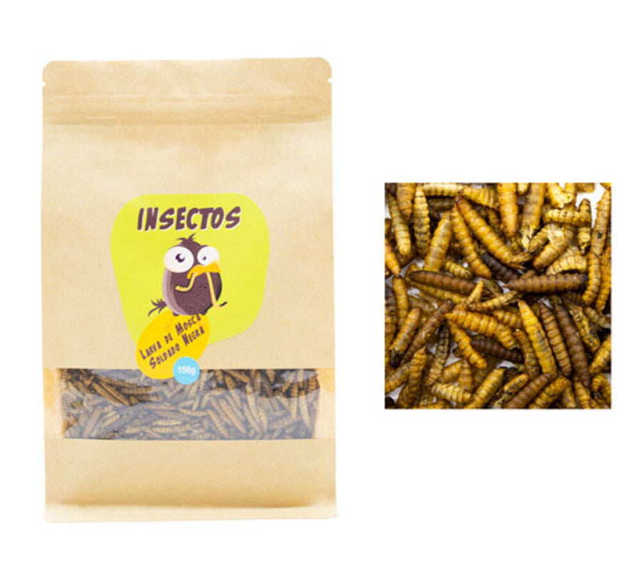 Larvas de mosca soldado negra (400g) para pájaros, peces, tortugas, roedores y reptiles. Snack proteico para animales._0