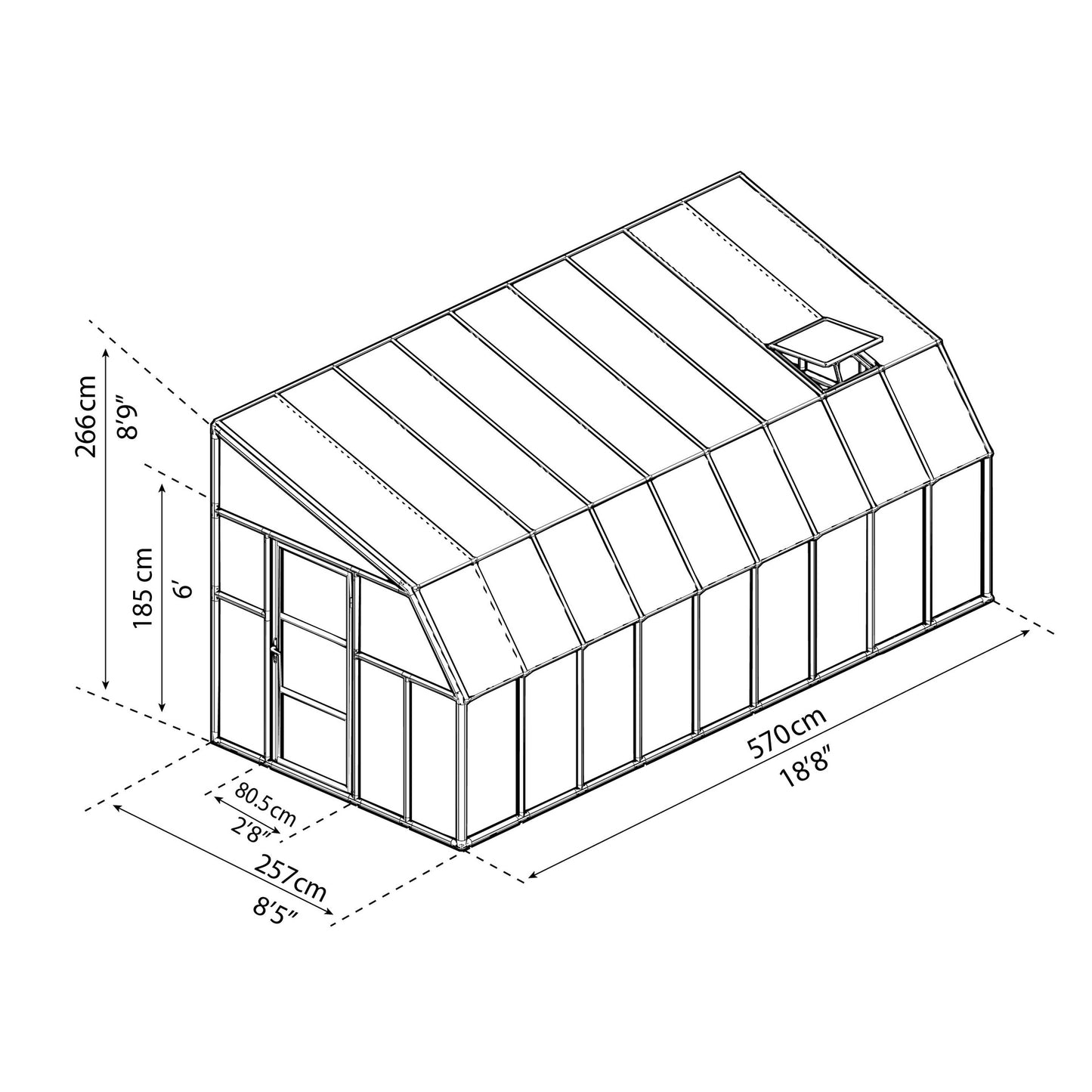 Pérgola fechada Sunrrom 570x257 cm