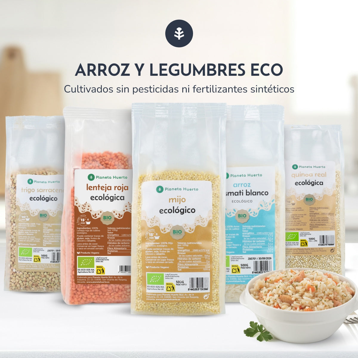 Embalagem de 2x Millet Descascado ECO Planeta Huerto 500 g