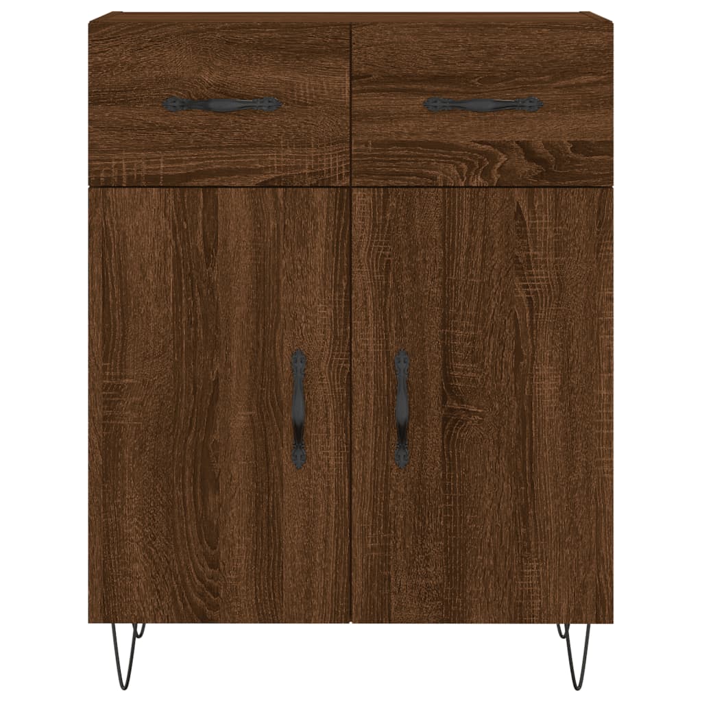 Aparador Alto Madera Contrachapada Marrón Roble 69,5x34x180 Cm_5