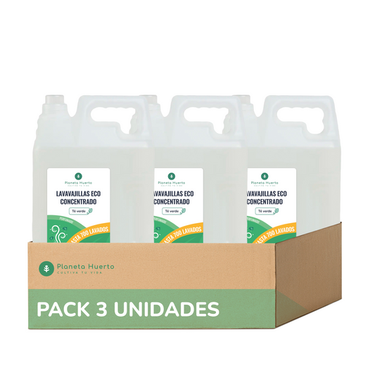 Pack de 3xPlaneta Huerto ECO Chá Verde Máquina de Lavar Louça Manual 5l