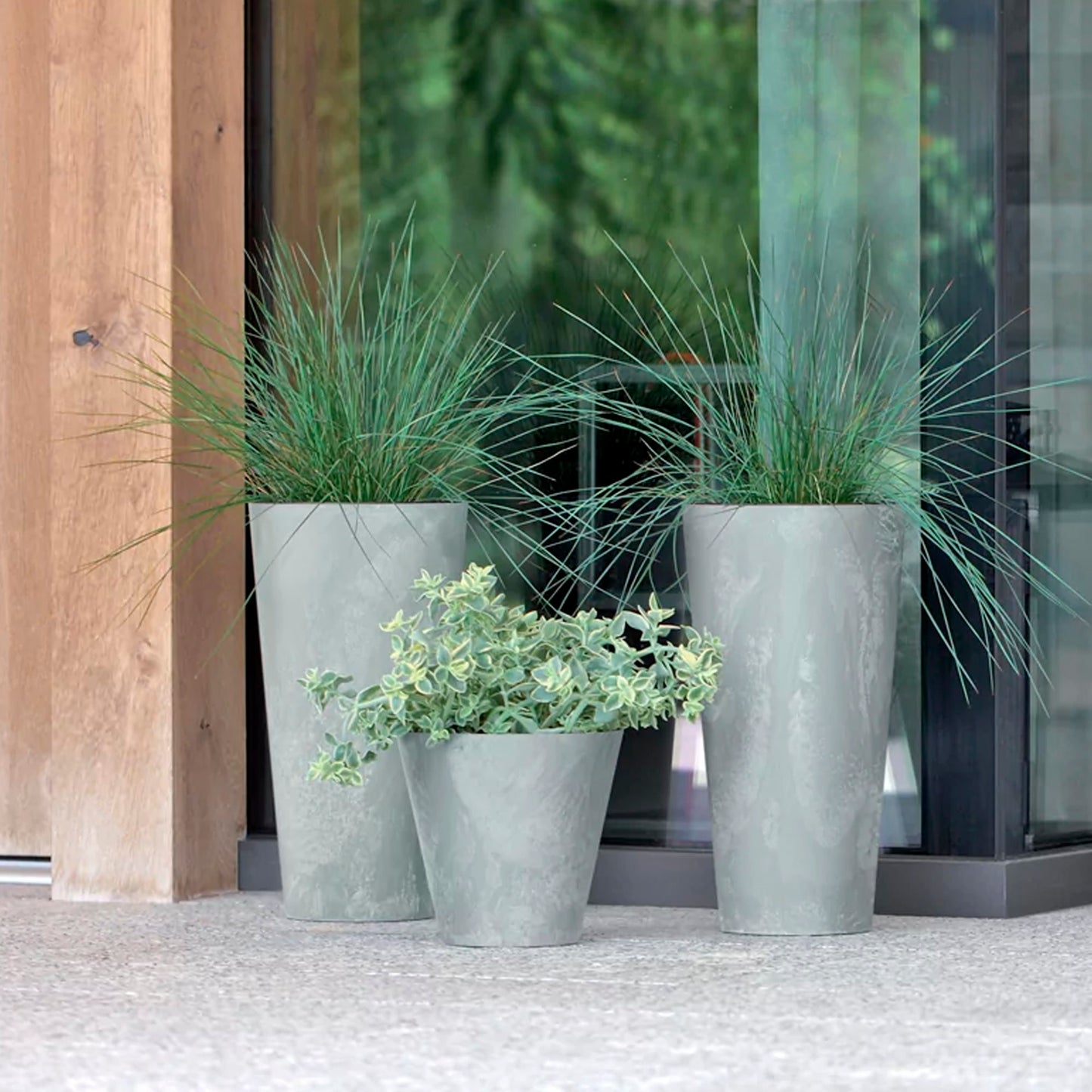 Maceta Tubus Beton Effect 28,5l., Dimensiones (mm) 400x400x373, Color Marengo_5