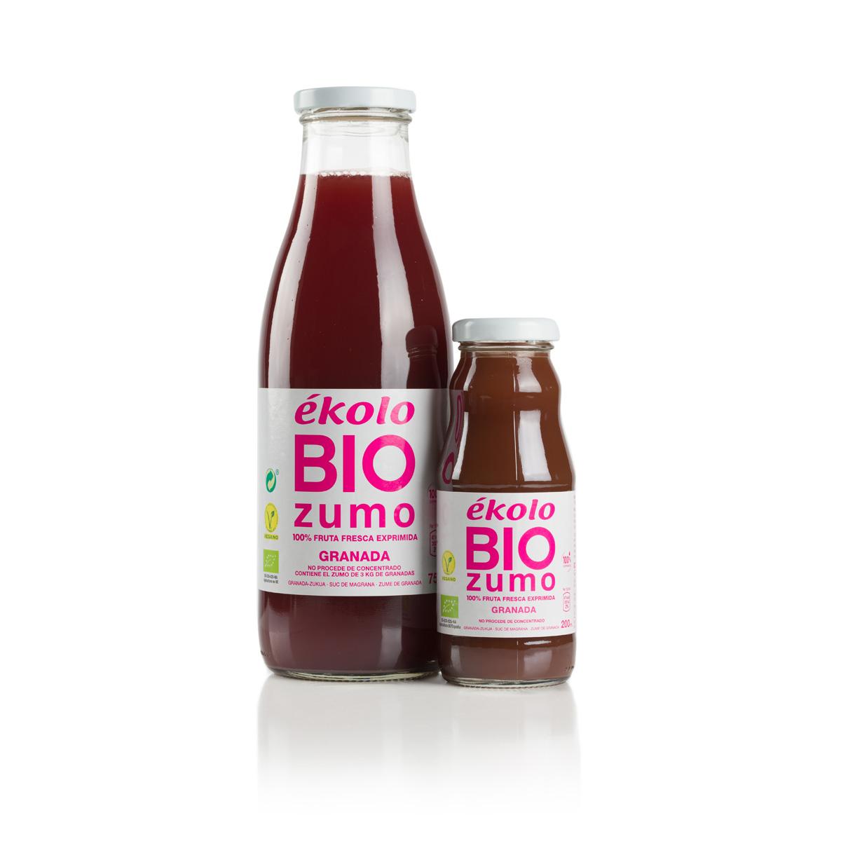 Sumo de romã biológico 100% espremido ékolo 750 ml
