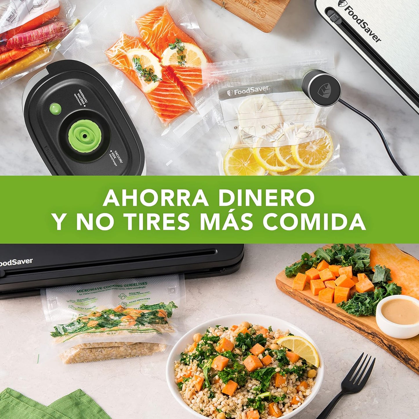 Sacos selantes a vácuo Foodsaver com fecho de correr 0,95 L FVB015X 26 unidades