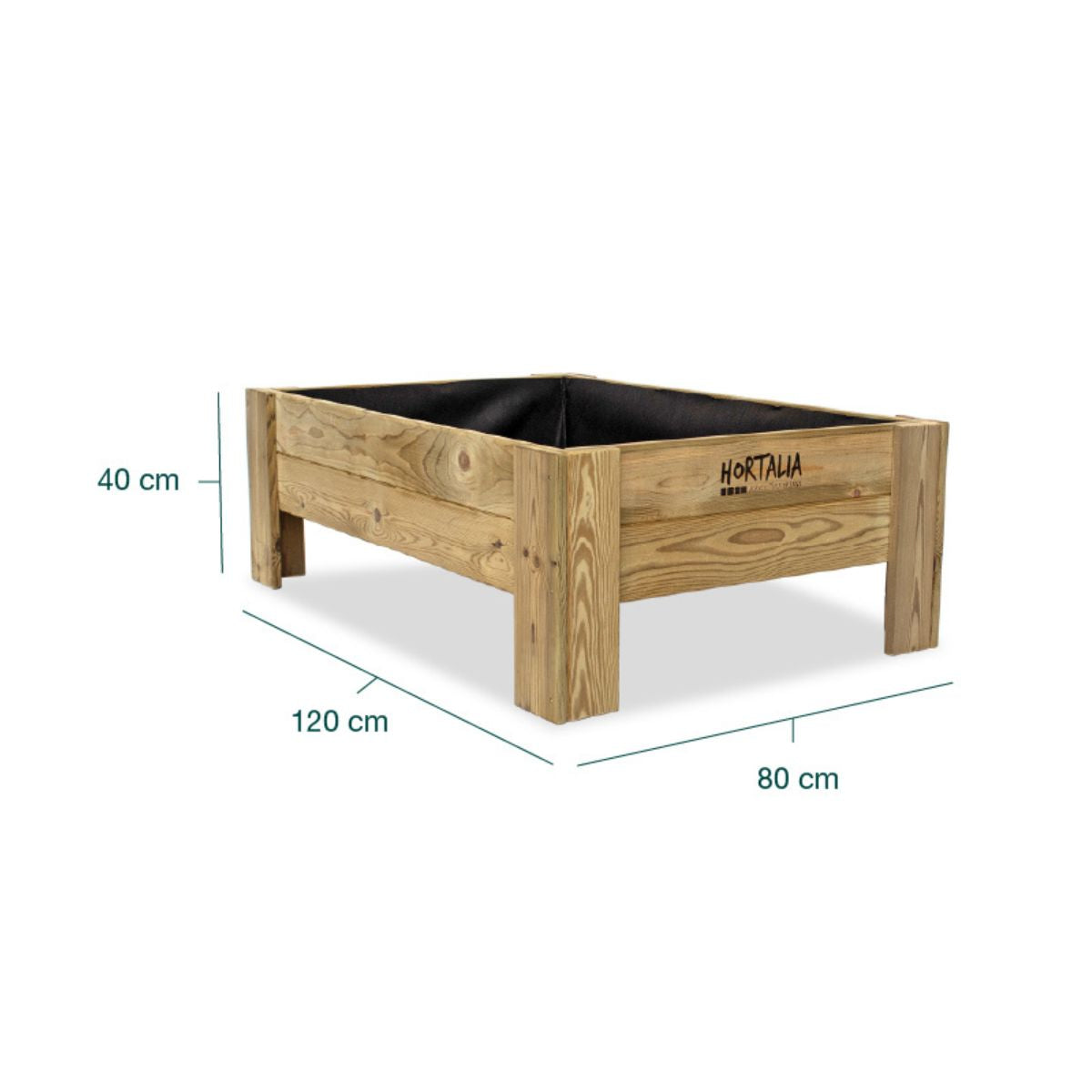 Mesa de cultivo baixa Gardenbrico L40 Hortalia 160 L