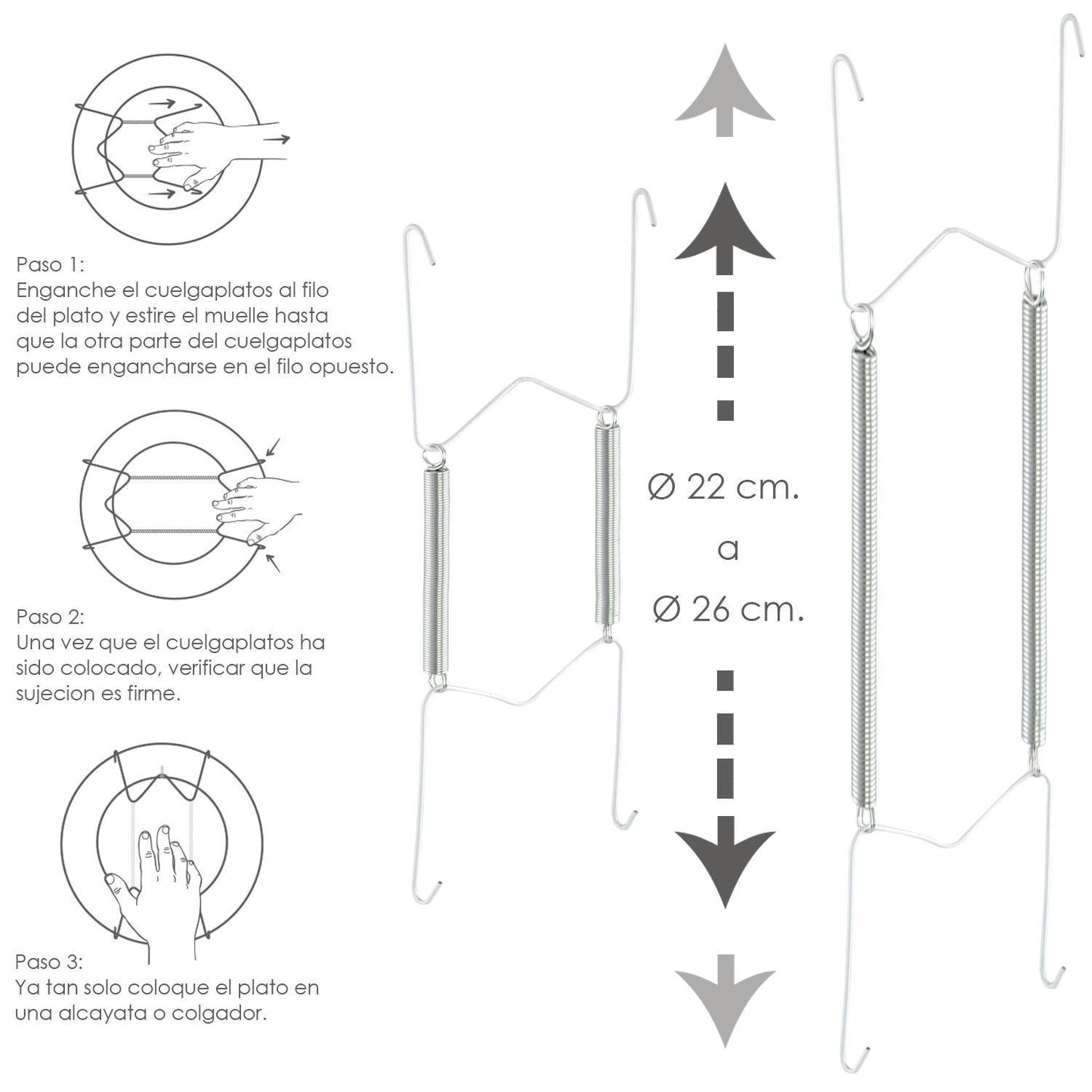 Cuelgaplatos Muelle Para Platos De Ø 22 A 26 Cm.