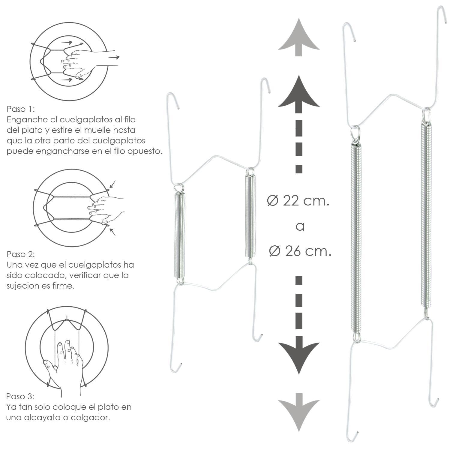 Cuelgaplatos Muelle Para Platos De Ø 22 A 26 Cm.