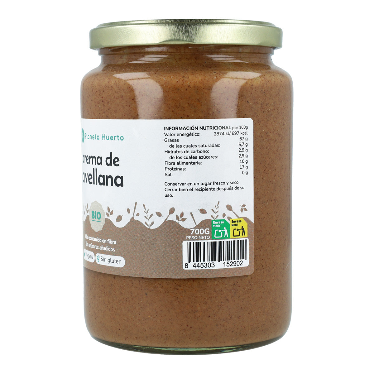 Creme de Avelã Biológico Planeta Huerto 700g