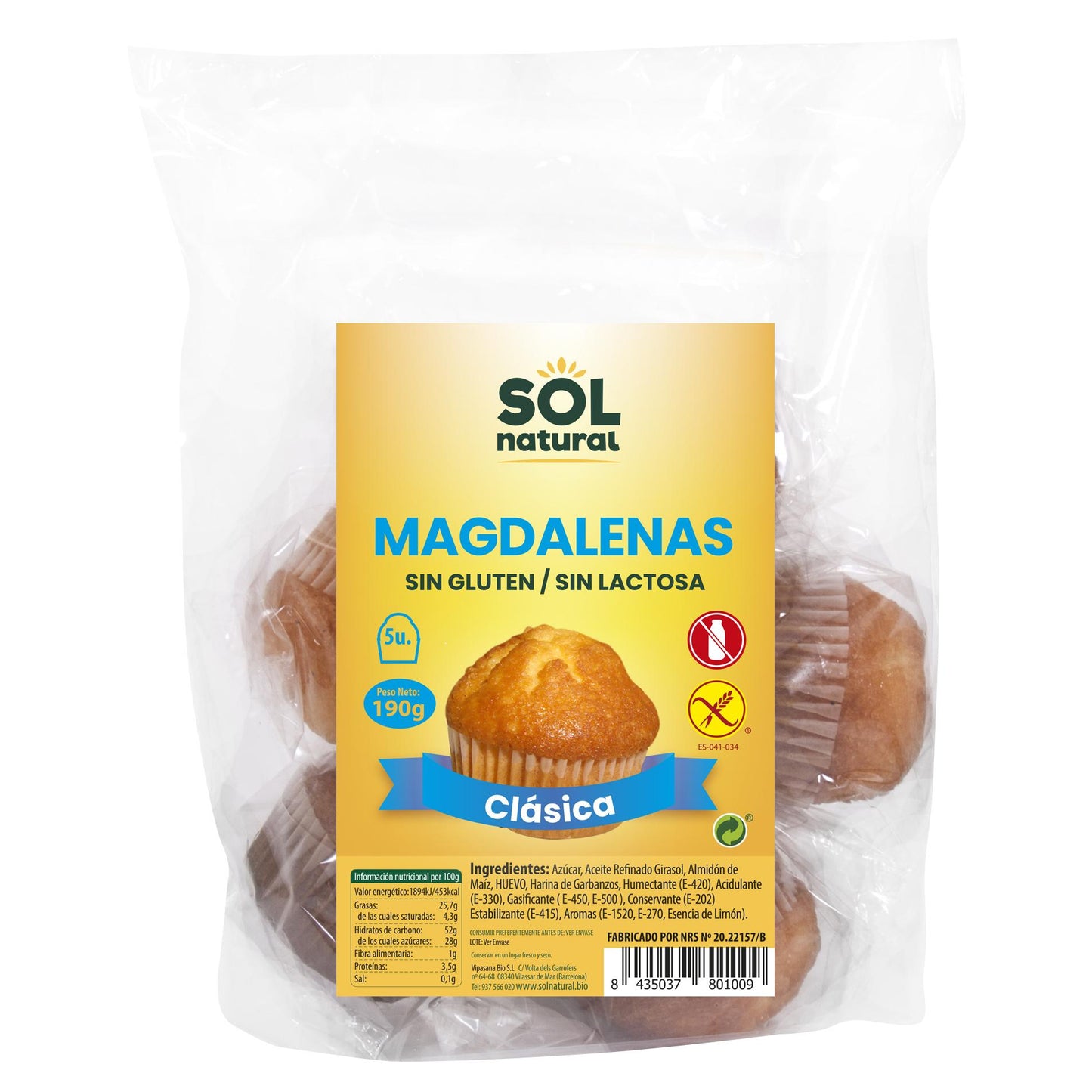 Muffins sem glúten Sol Natural 190 g