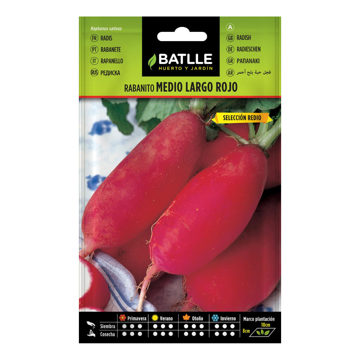 Semillas de Rabanito medio larago rojo Batlle