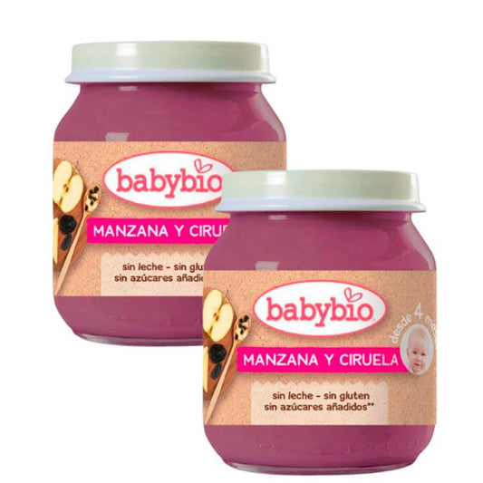 PROMOÇÃO x2 Pote de Maçã e Ameixa, 130g. Babybio