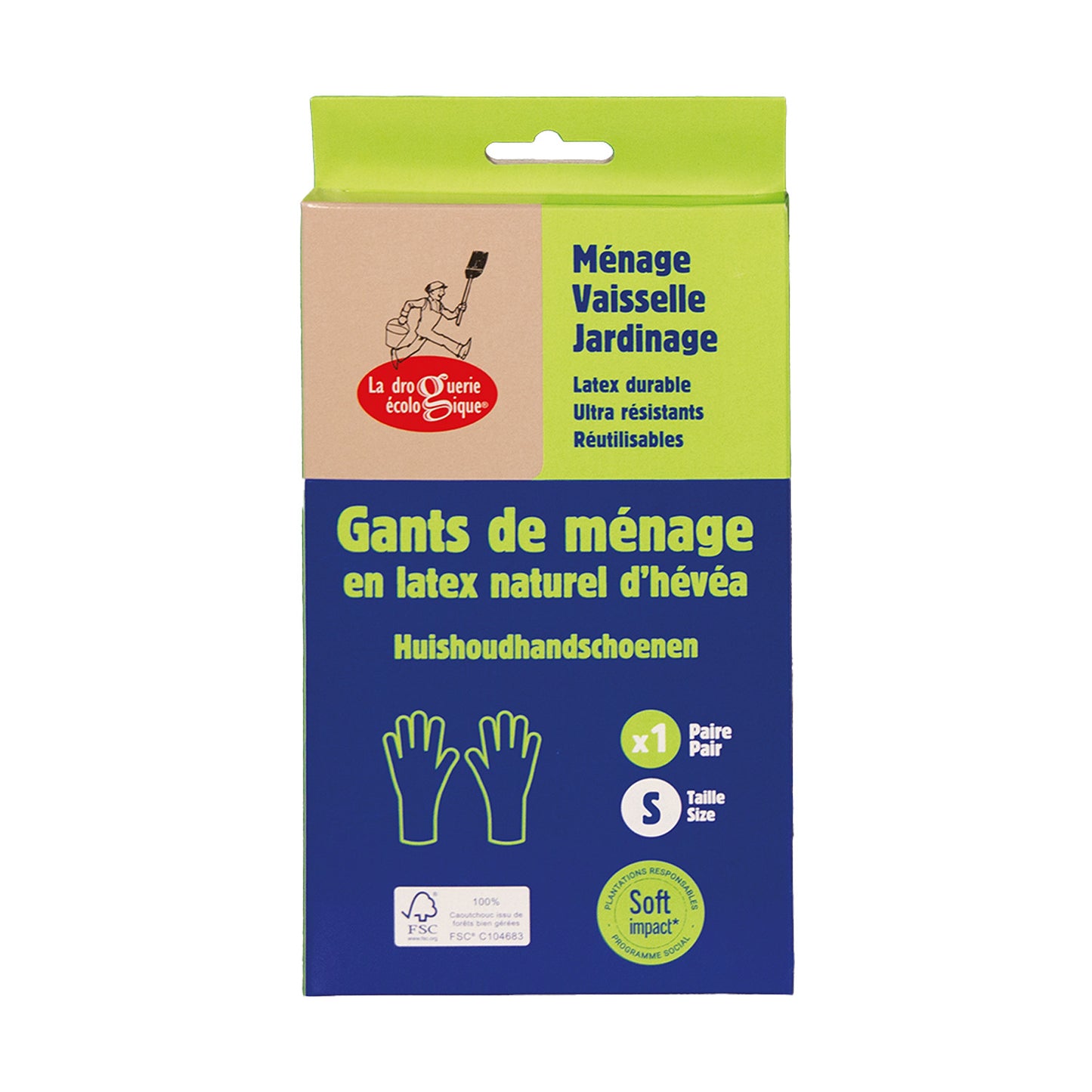 Guantes de látex FSC La Droguerie Écologique talla S