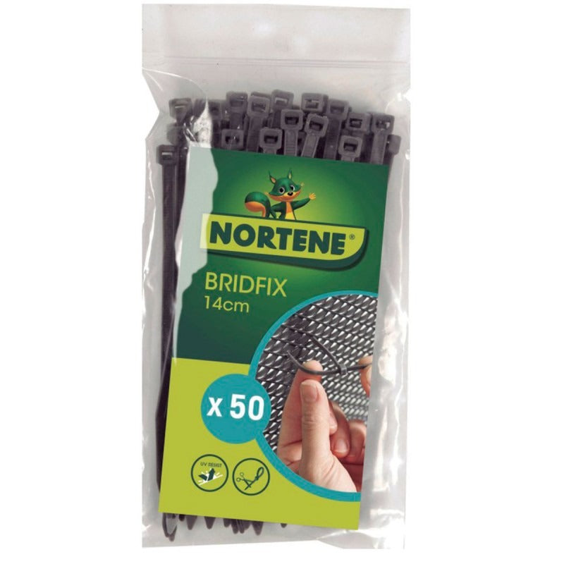 Abraçadeiras Bridfix cinzentas, 50 unidades, Nortene