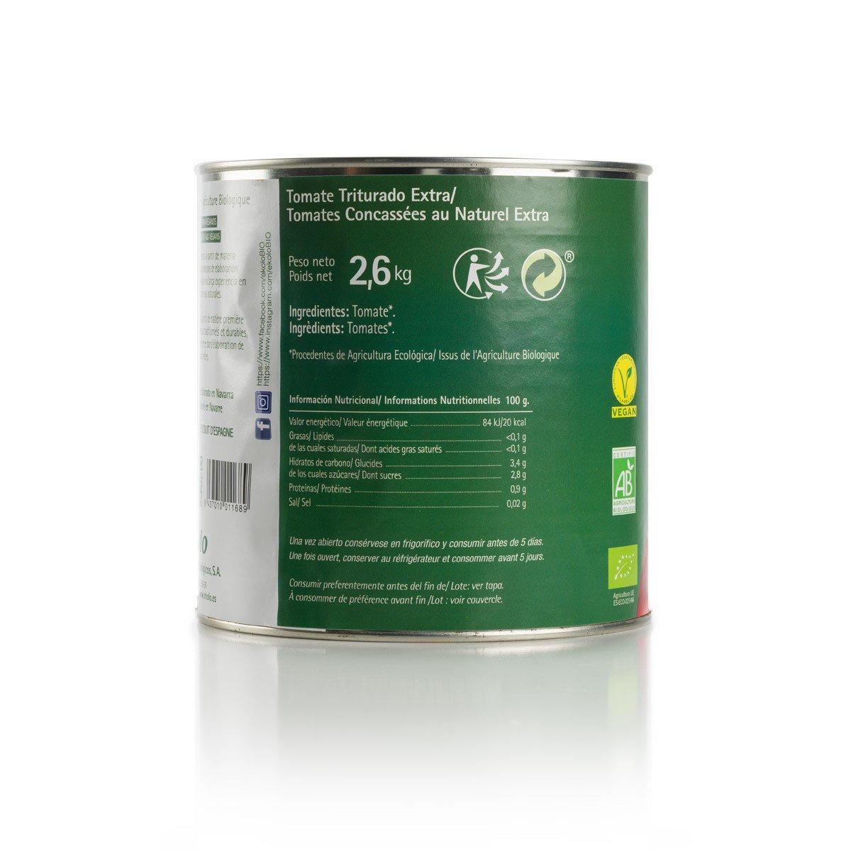 Tomates triturados biológicos Ekolo 2,6 kg